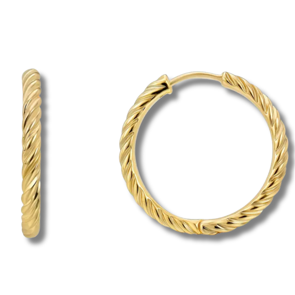 18K Gold Gretchen Twisted Hoop Earrings