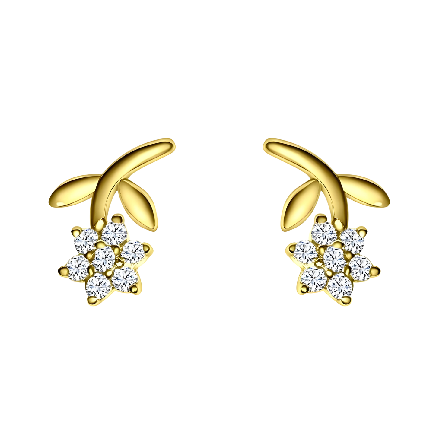 Gold Vermeil Mariah Flower & Stem Earrings