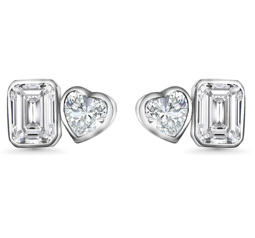 Sterling Silver Toi Et Moi Earrings