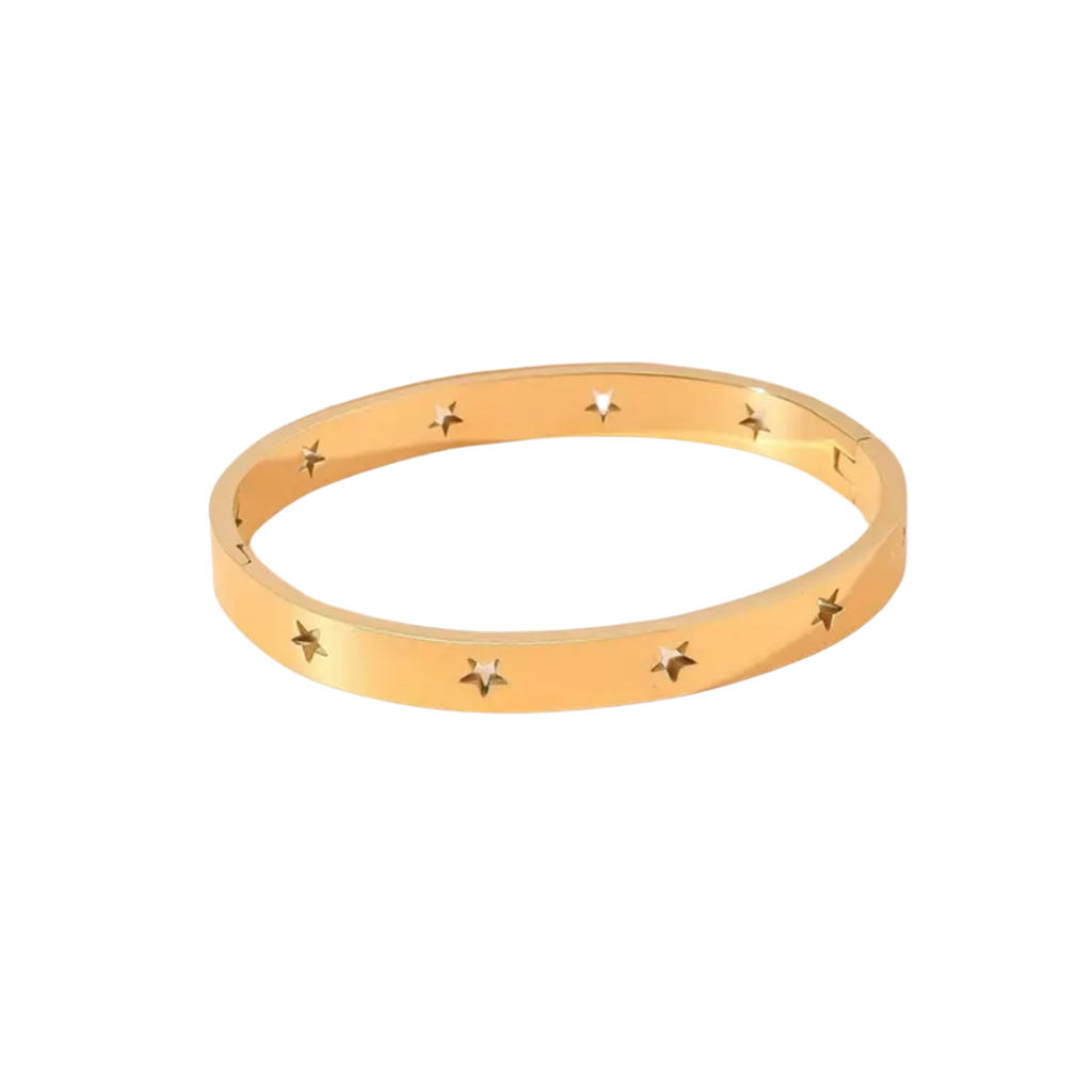 18K Vermeil Open Star Bangle