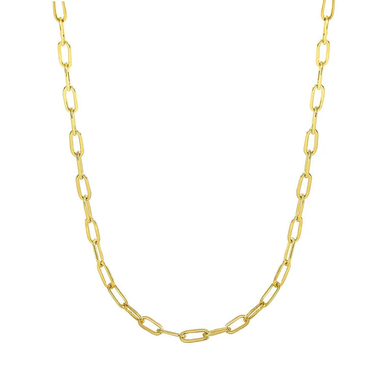18K Gold Plated Large Link Paperclip Chain Necklace