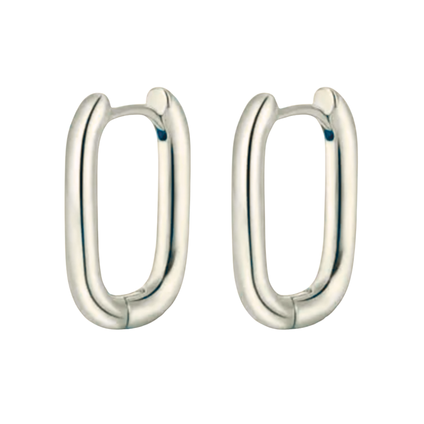 Sterling Silver Maya Oval Hoop Earrings (Medium)