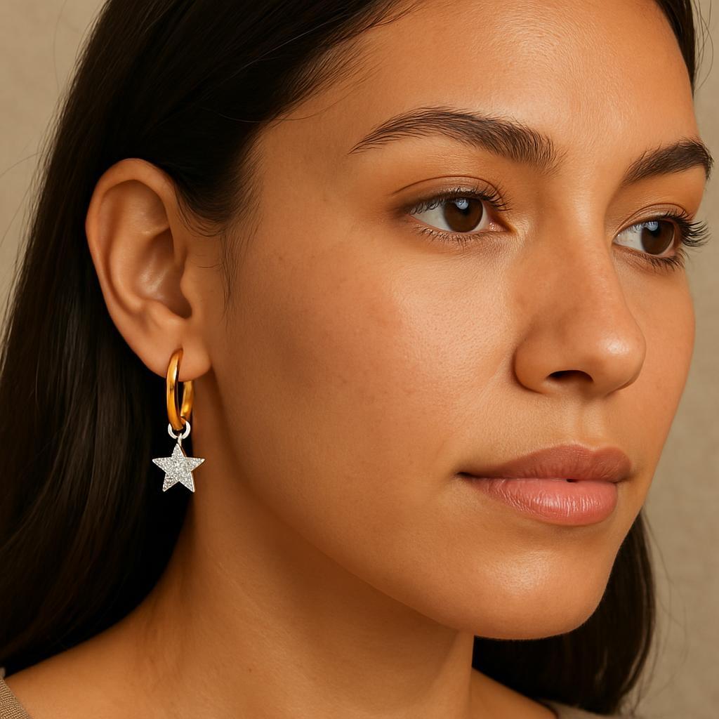 Sterling Silver & 14K Vermeil Star Drop Earrings