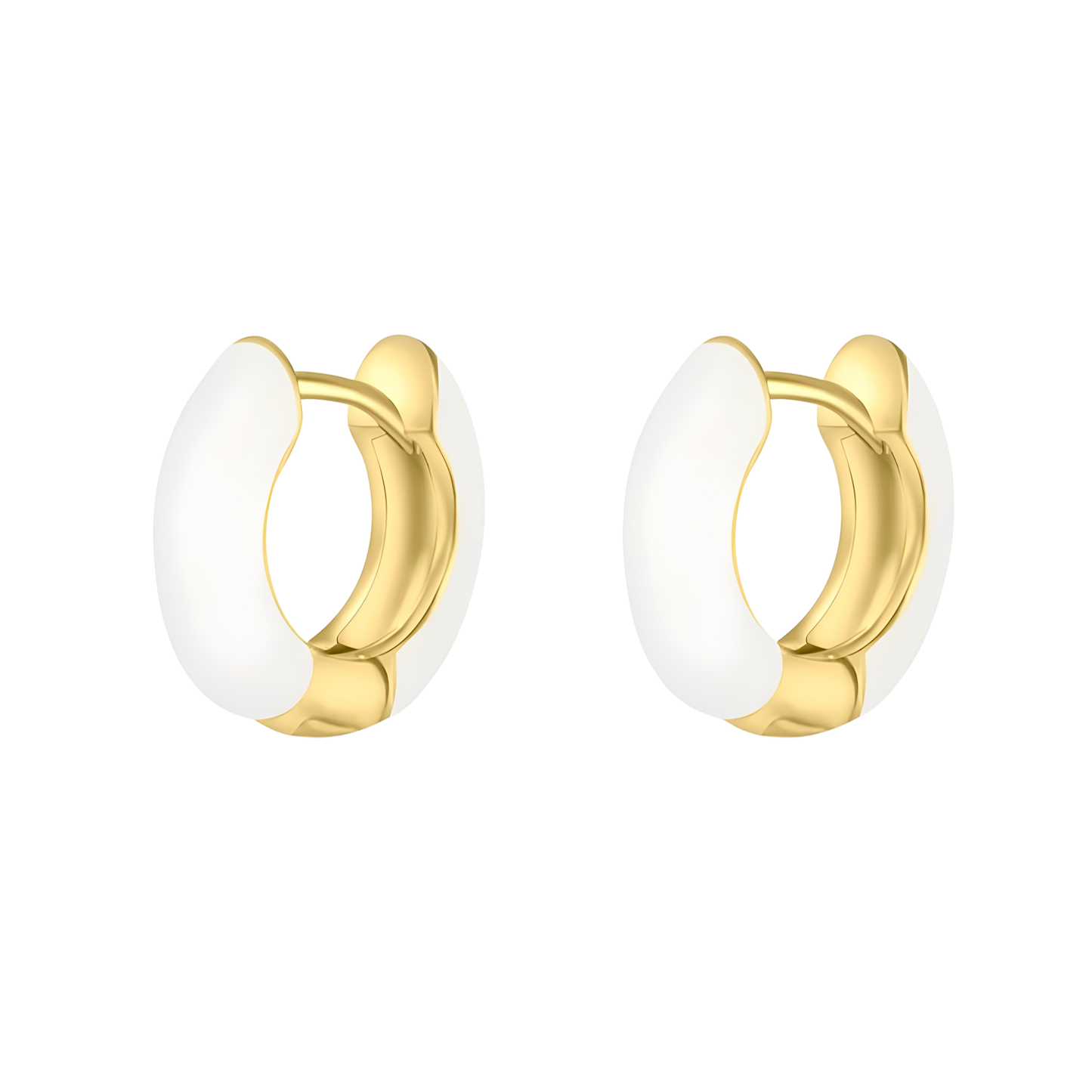 Gold Vermeil & White Enamel Edie Earrings