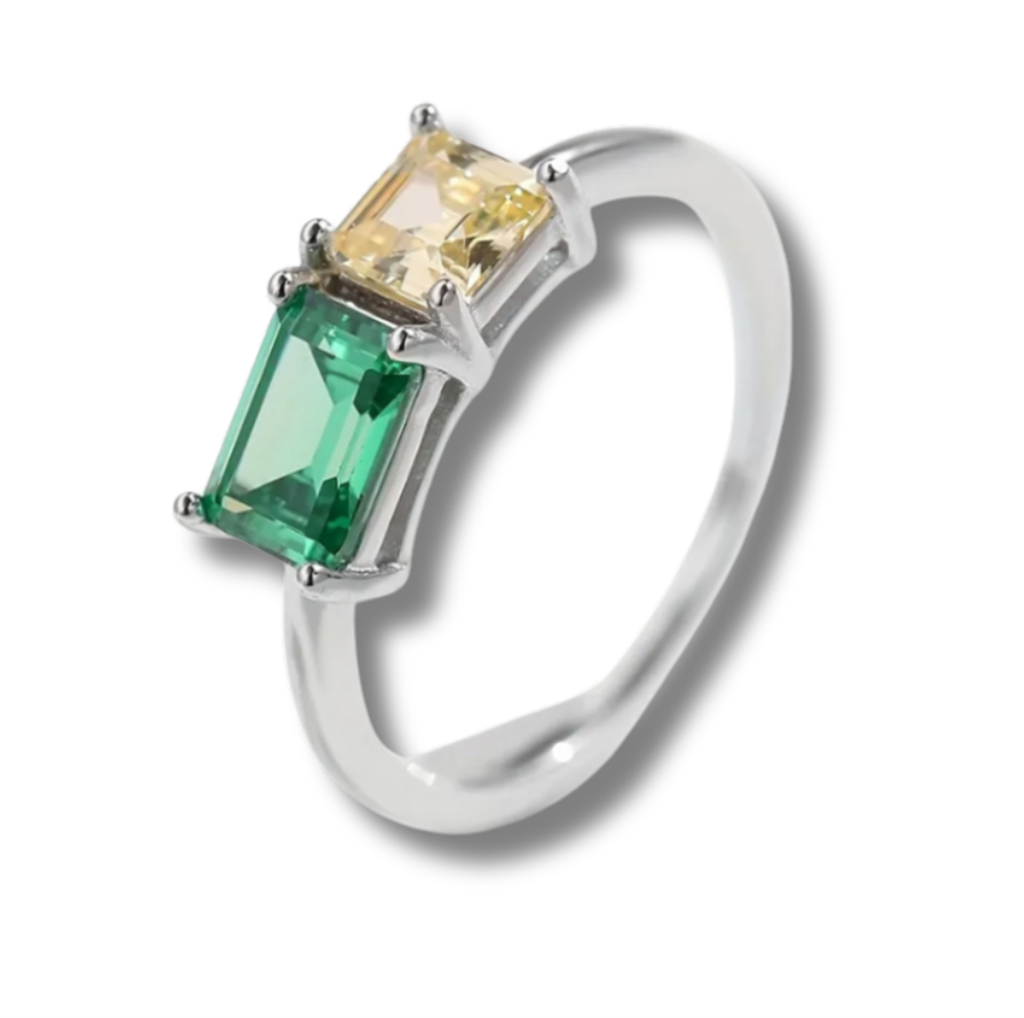 Sterling Silver Toi Et Moi Ring
