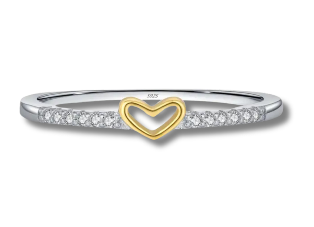 Sterling Silver & 14K Vermeil Heart Ring