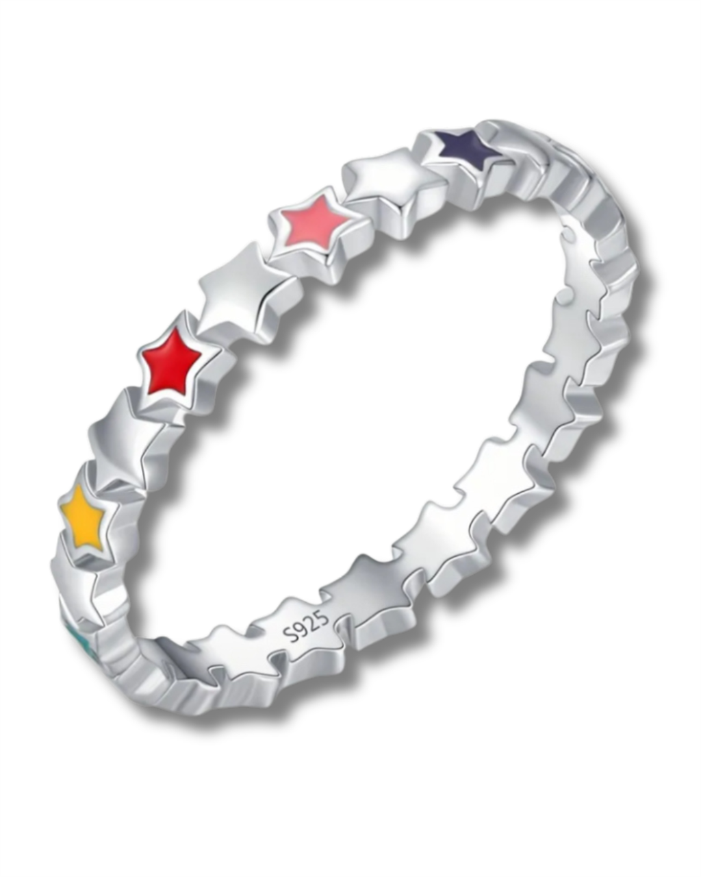 Sterling Silver Enamel Star Ring