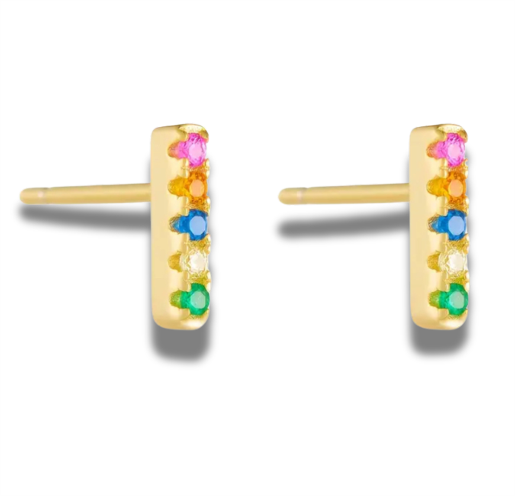 14K Vermeil Colorburst Bar Earrings
