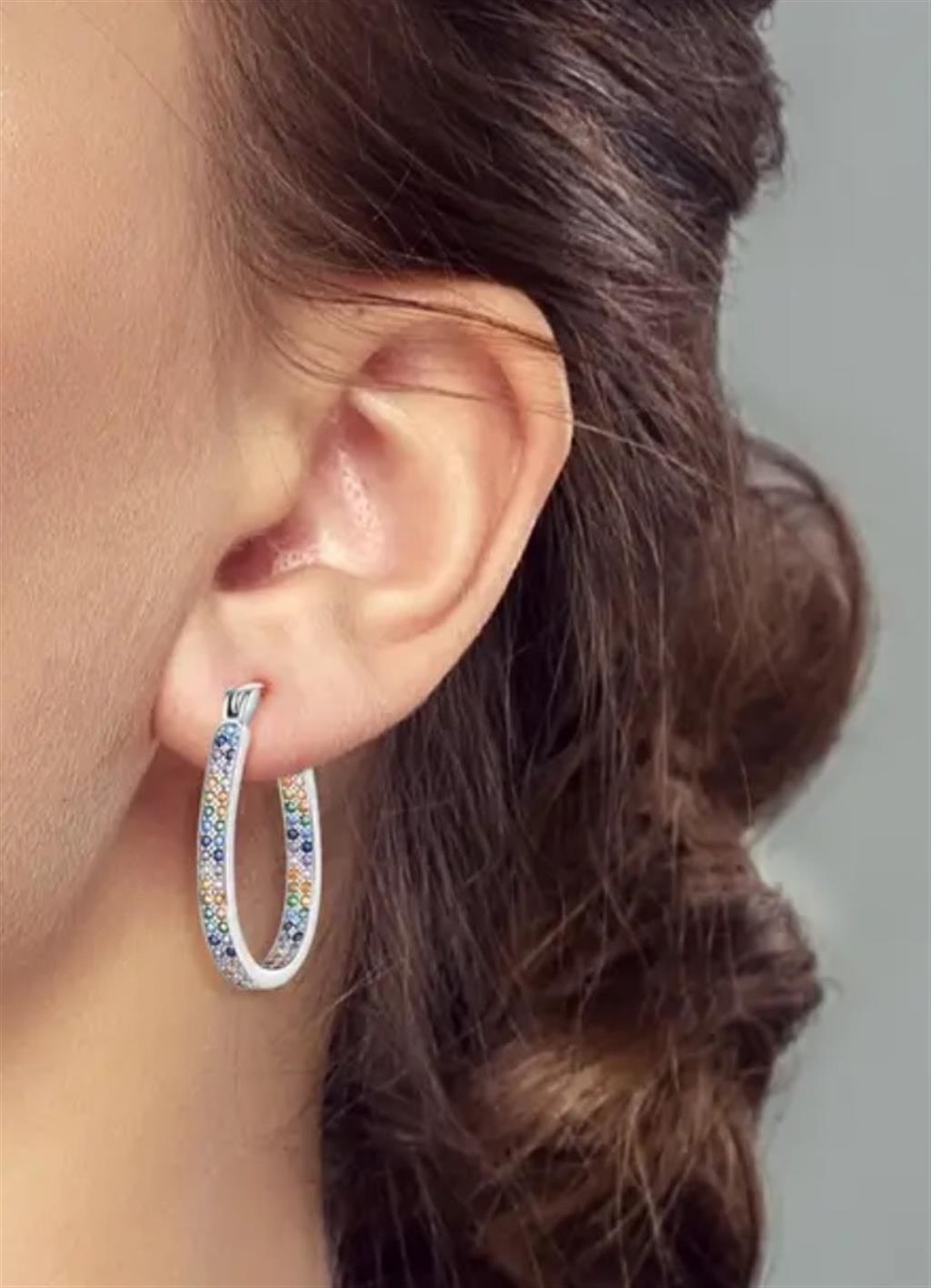 Sterling Silver Oval Hoop Earrings