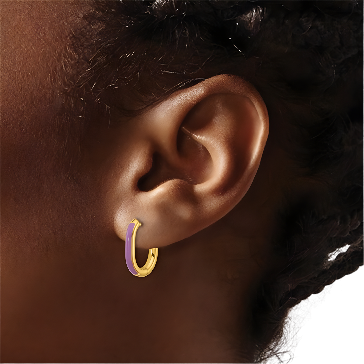 Kenna Enamel Oval Hoop Earrings