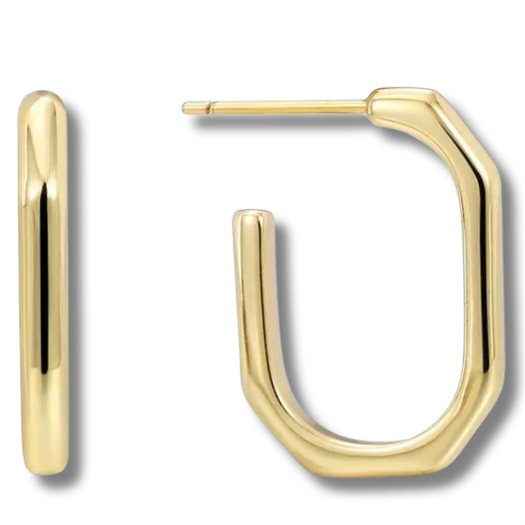 14K Vermeil Geometric Hoop Earrings