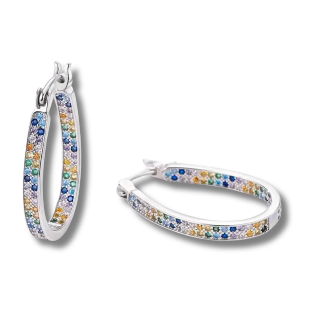 Sterling Silver Oval Hoop Earrings