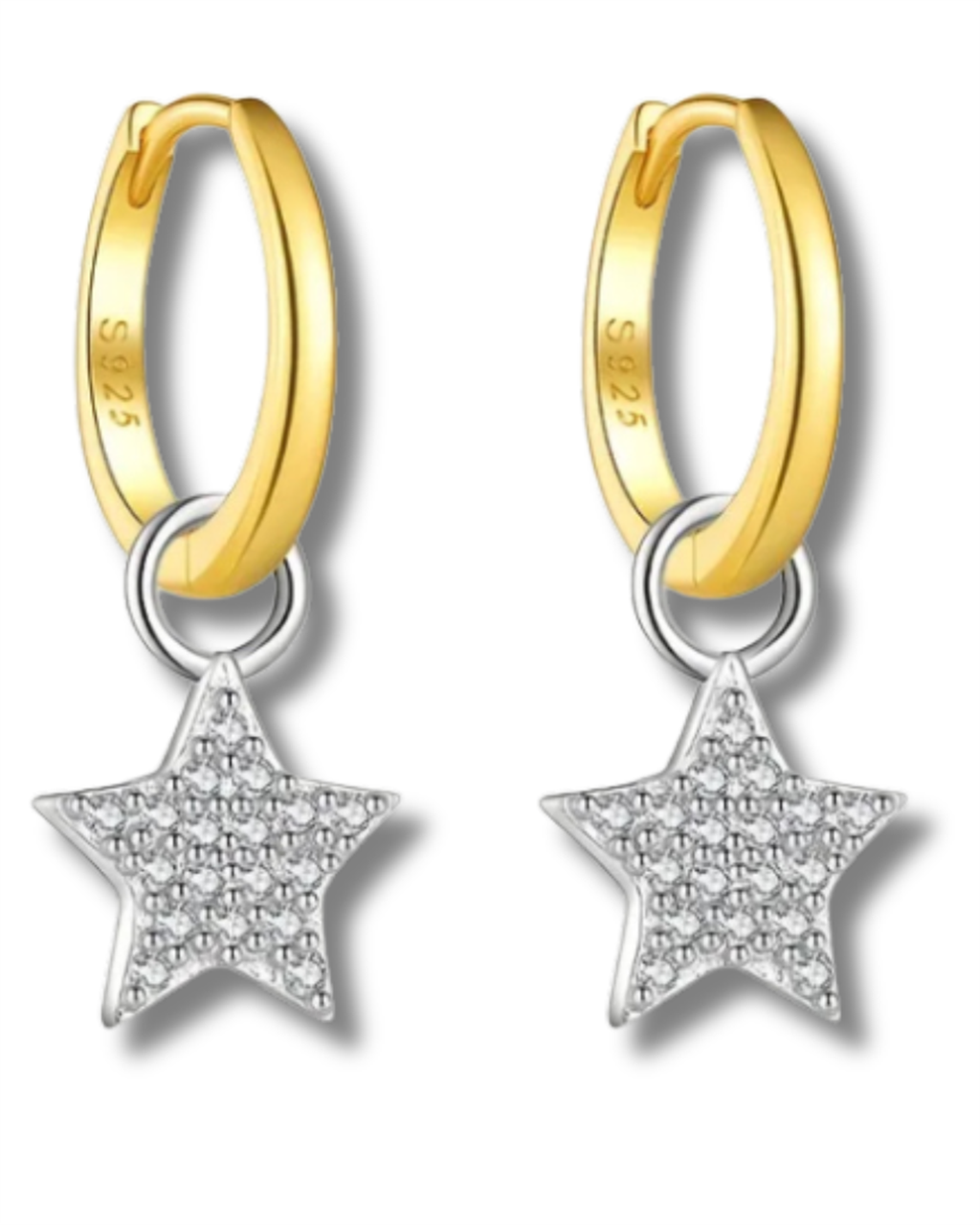 Sterling Silver & 14K Vermeil Star Drop Earrings