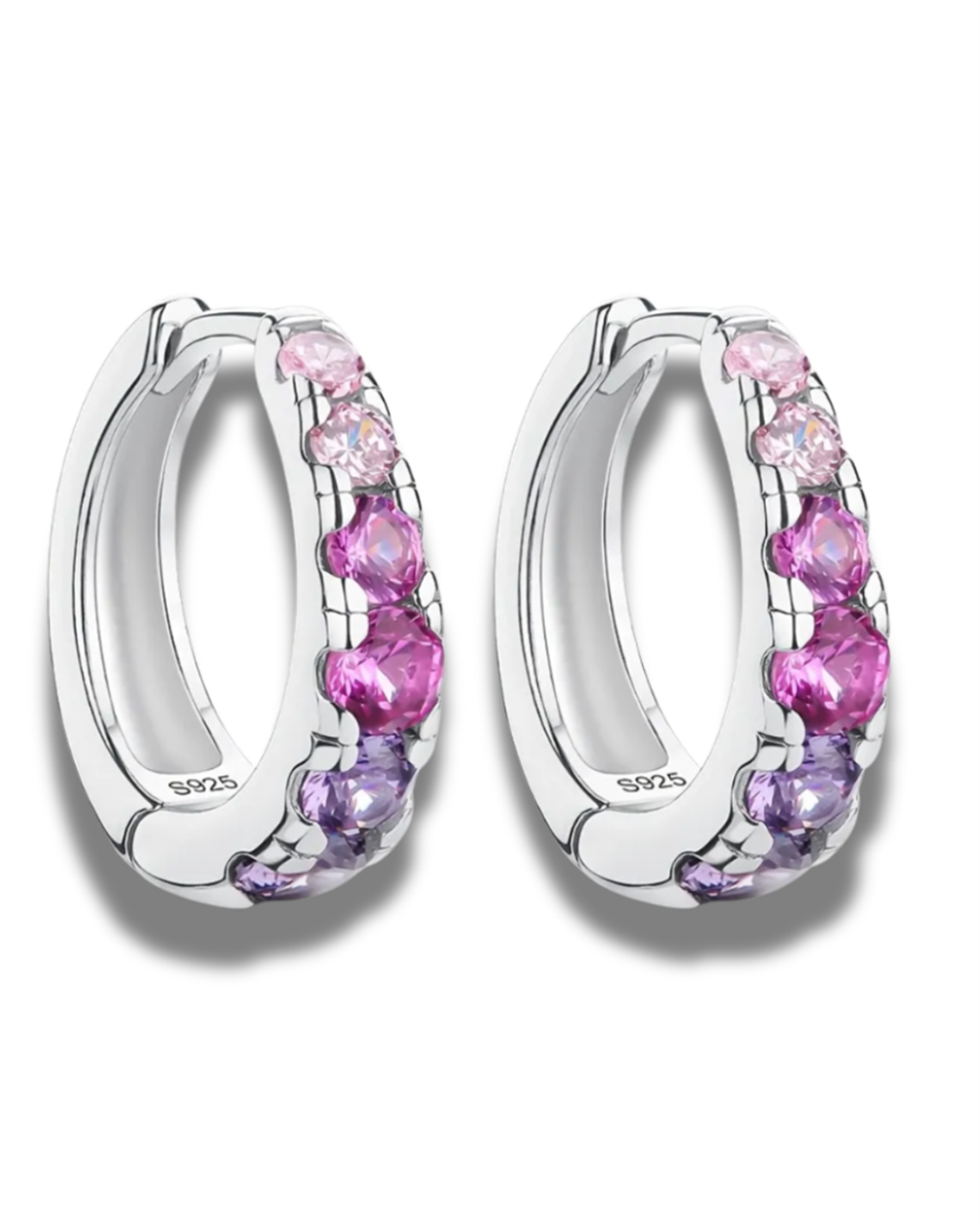 Sterling Silver Blush & Bloom Hoop Earrings