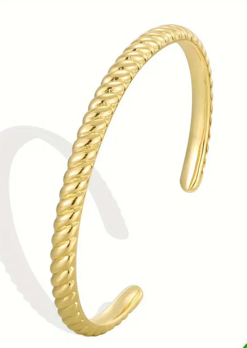 14K Vermeil Twisted Rope Cuff Bracelet