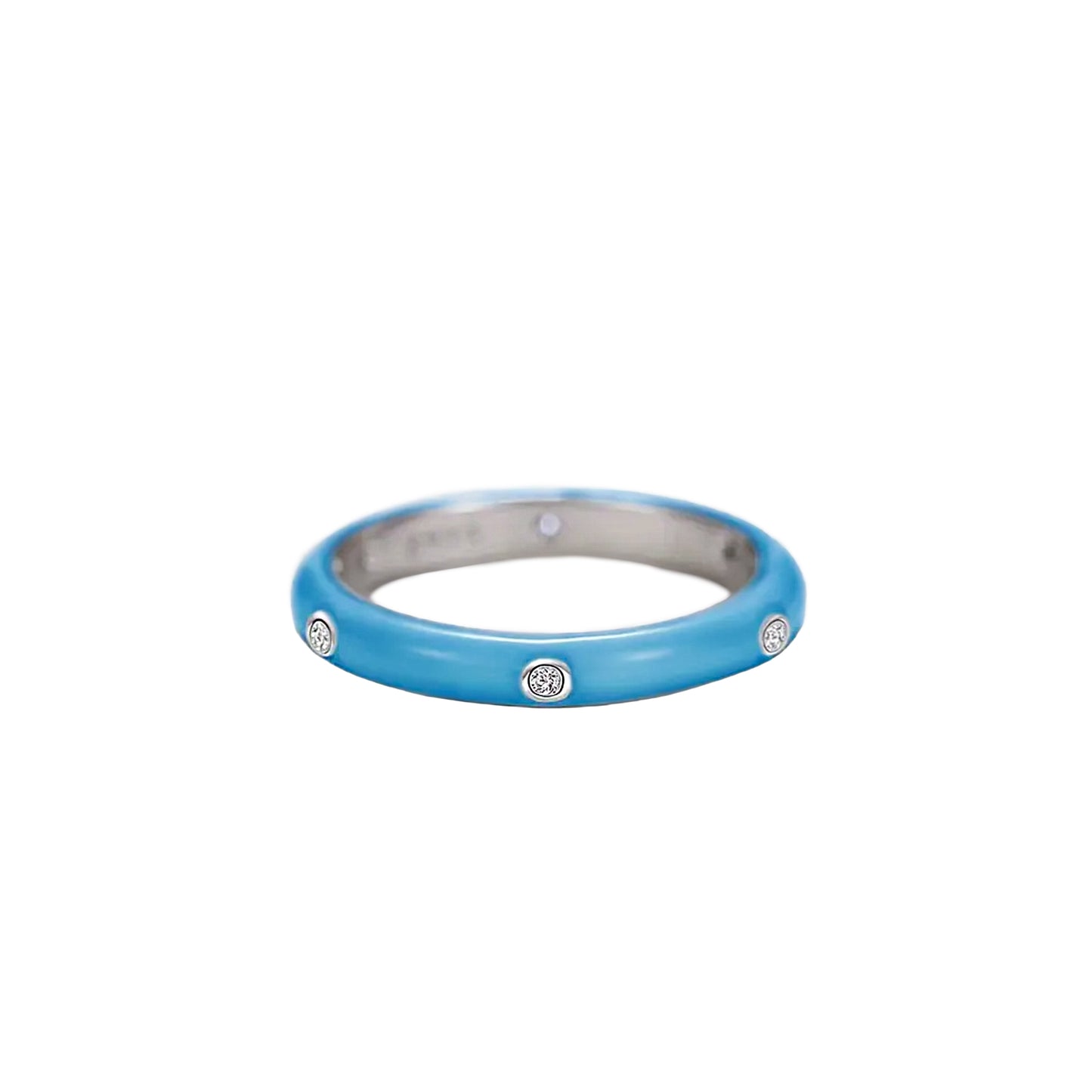 Blue Enamel Vivi Sparkle Ring