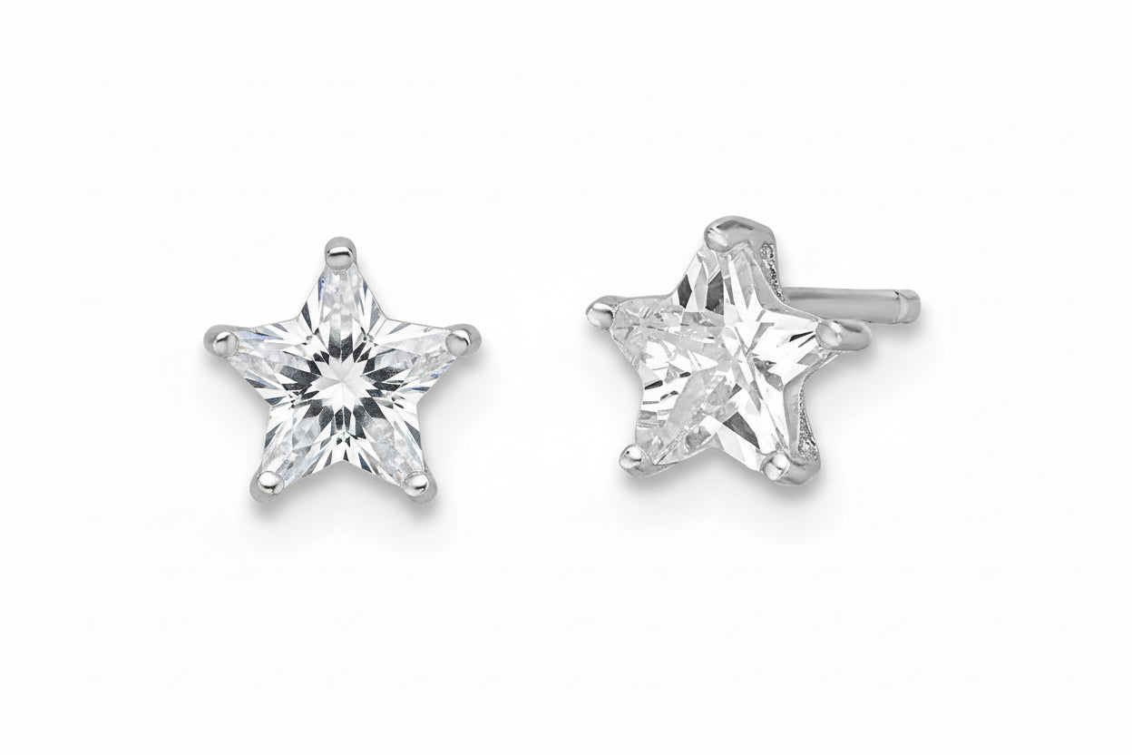Sterling Silver Starburst Stud Earrings