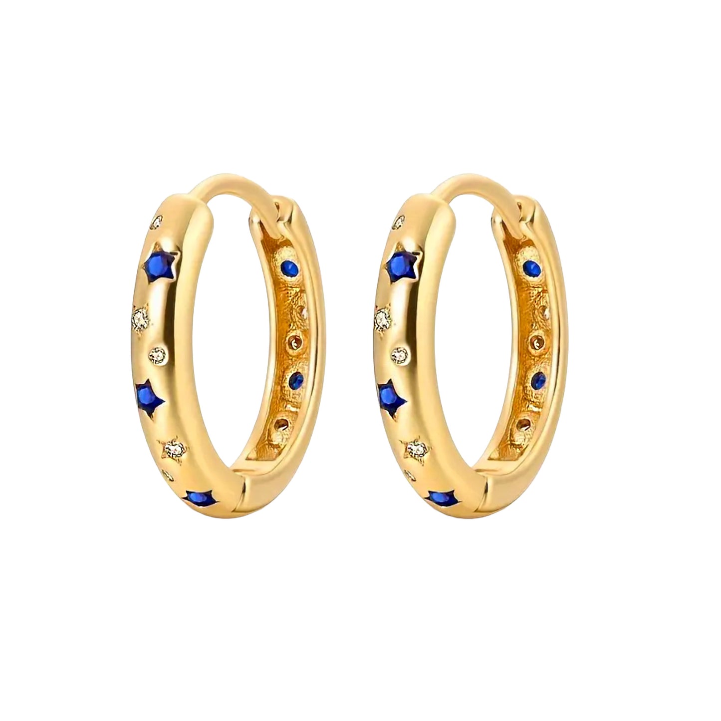 Gold Vermeil Amy Midnight Star Huggie Hoop Earrings