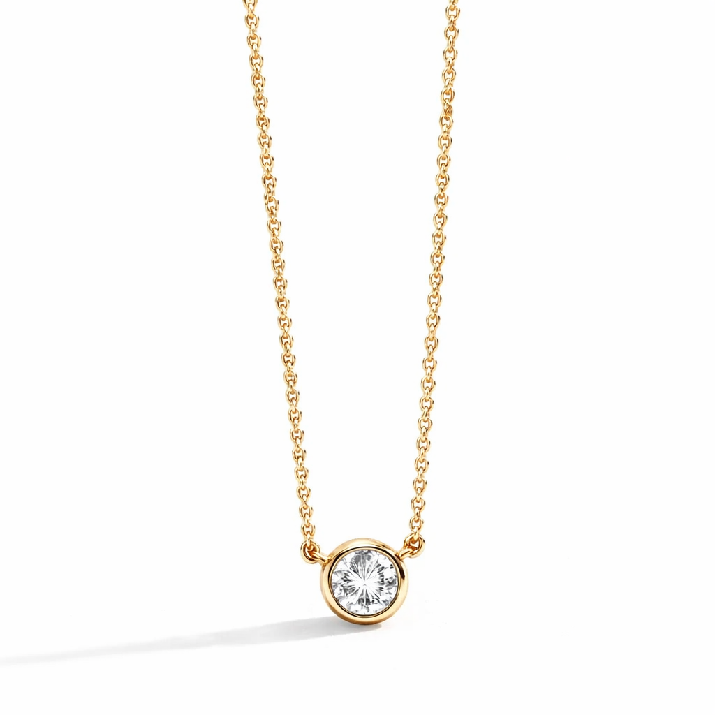 18K Gold Plated Bella Bezel Set Necklace