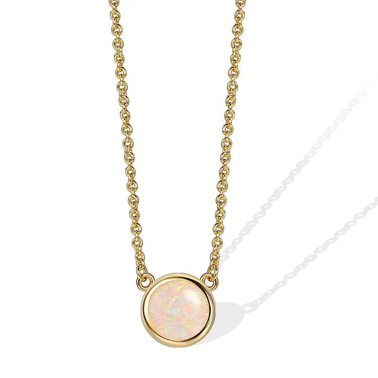 18K Gold Plated Opal Pendant/Necklace