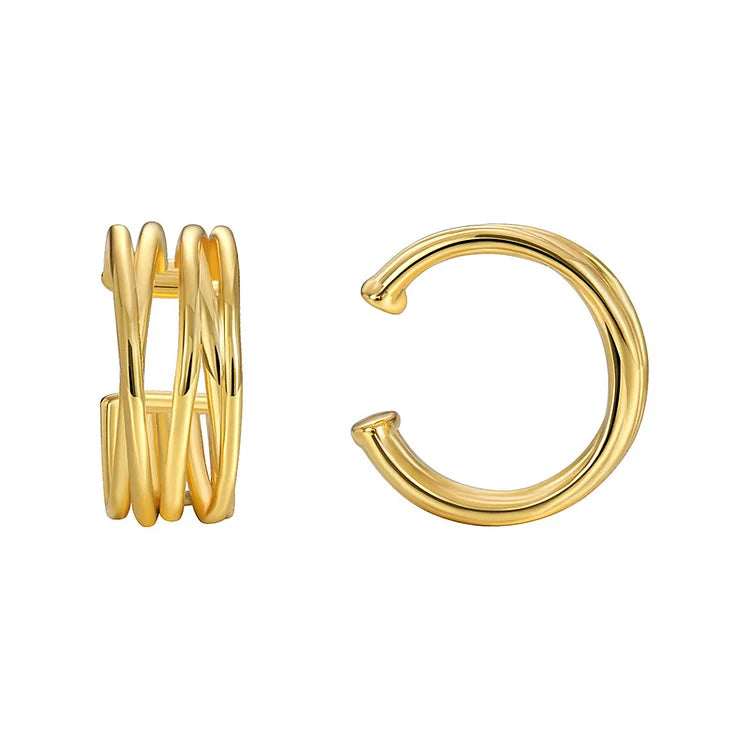 18K Gold Plated Triple Band Ear Cuff