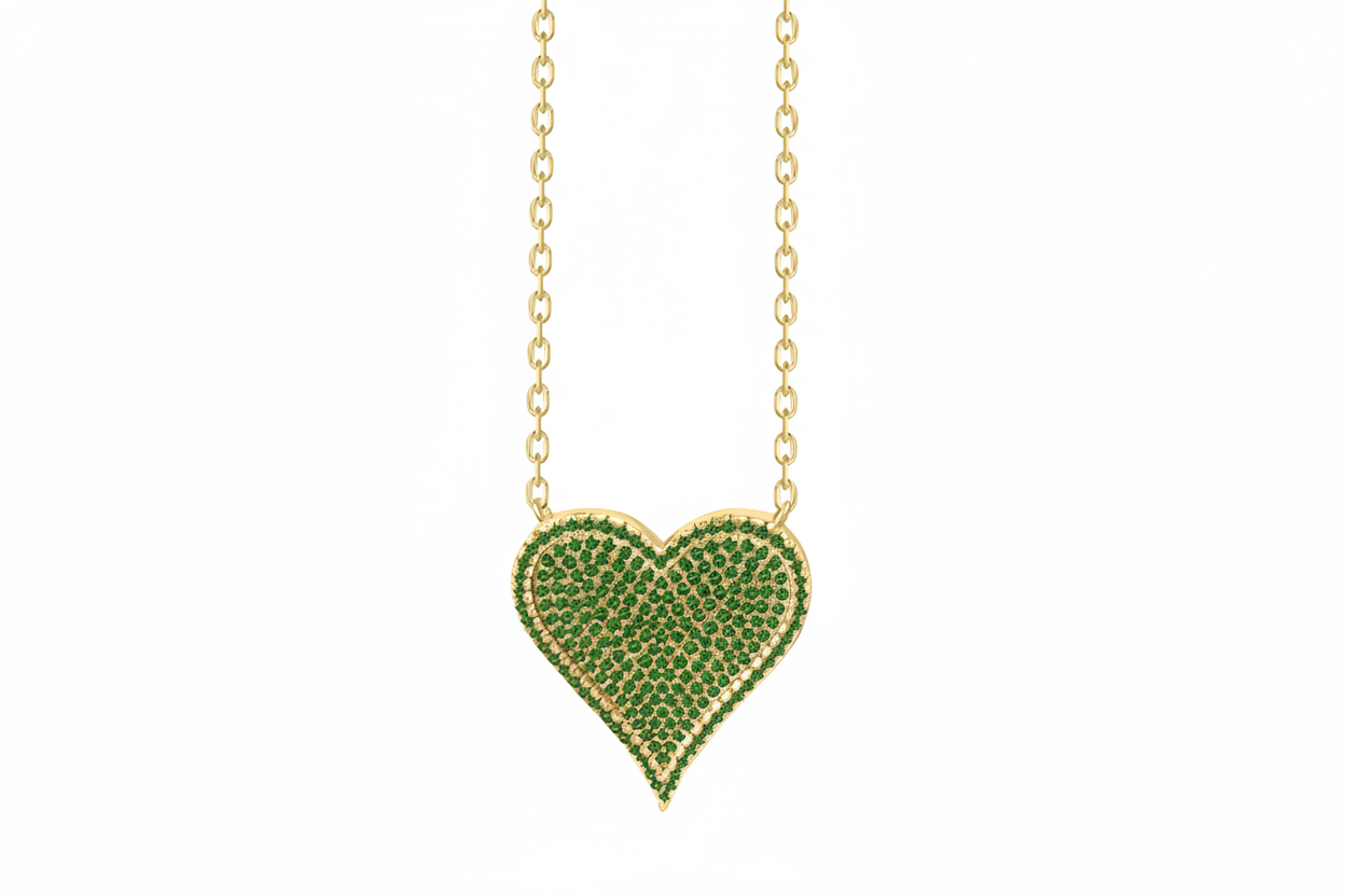 Gold Vermeil Jane Green Heart Pendant Necklace