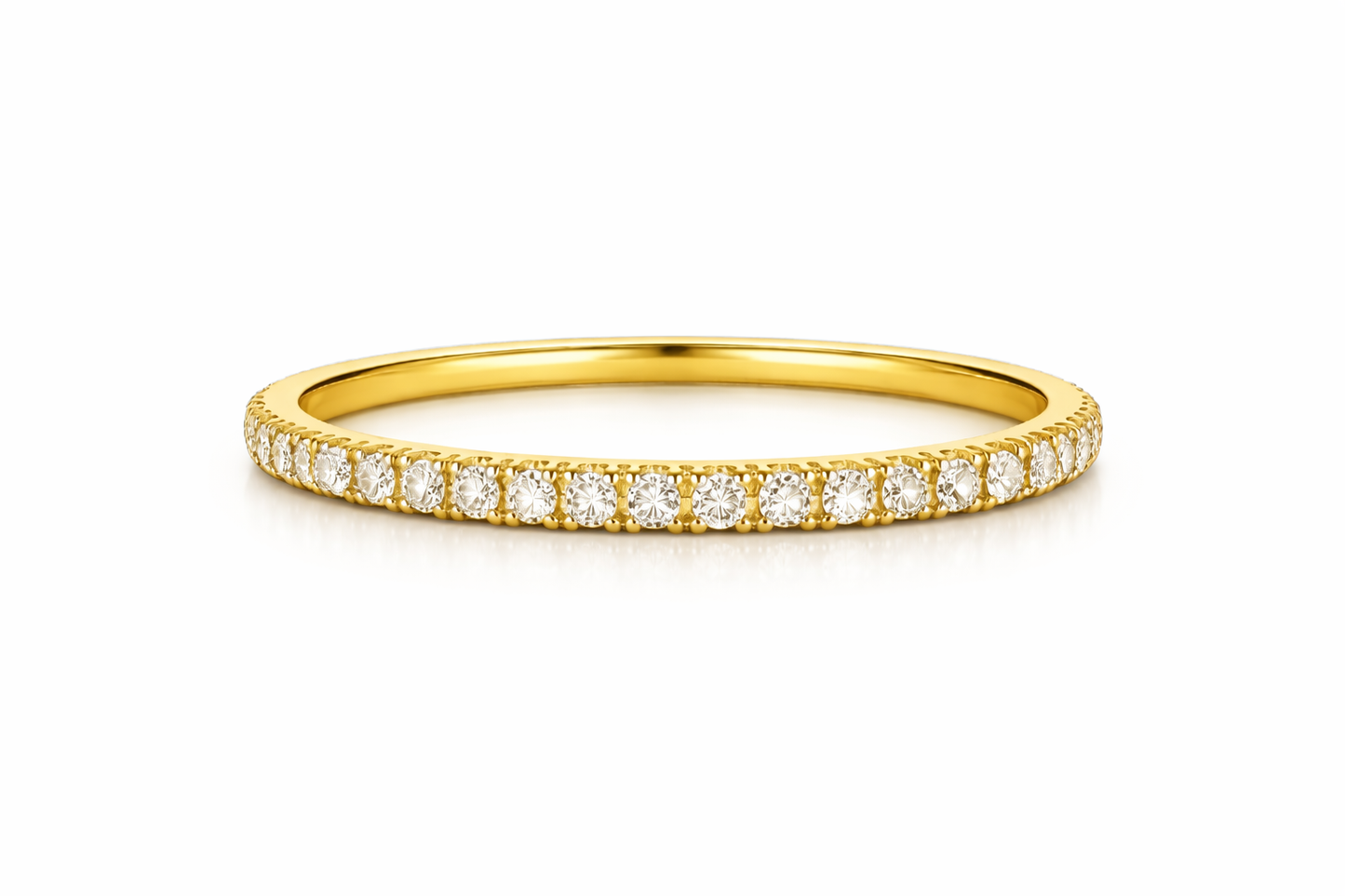 Gold Vermeil Pave Stacking Band Ring