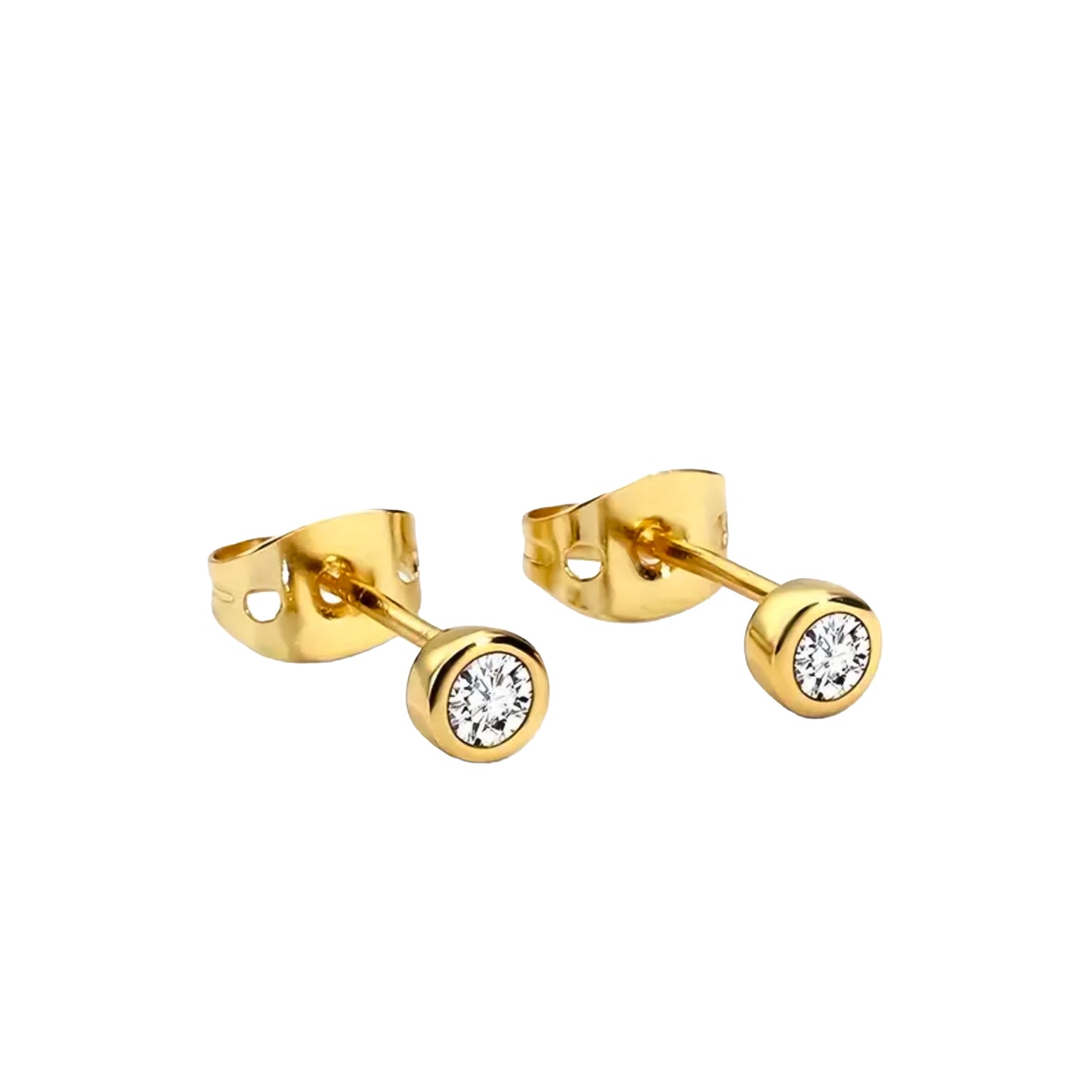 Gold Vermeil Lois Bezel Set Stud Earrings
