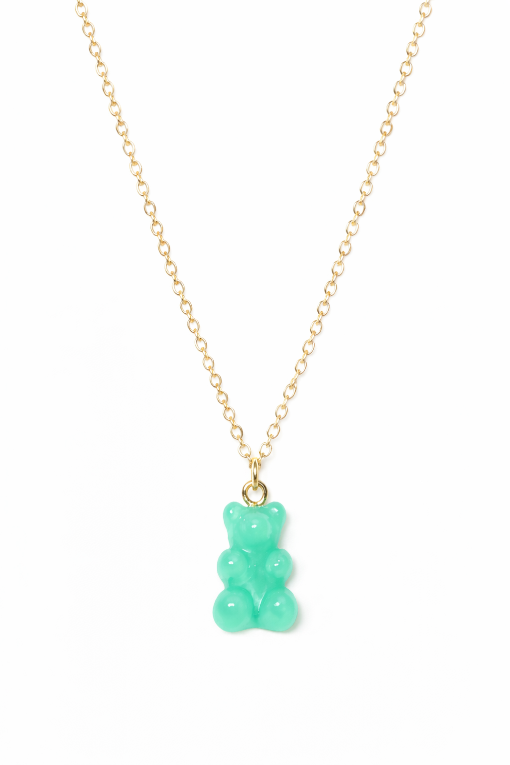 Gold Orange Ollie Gummie Bear Necklace