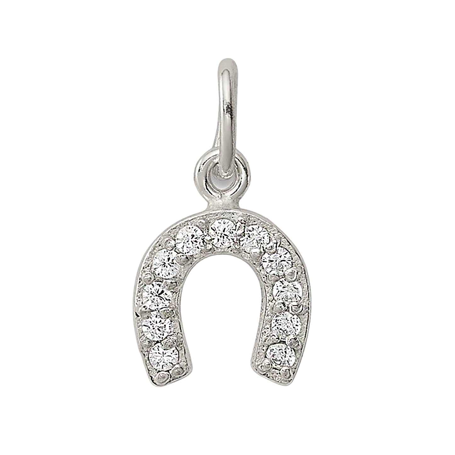 Sterling Silver Prong Set Horseshoe Pendant