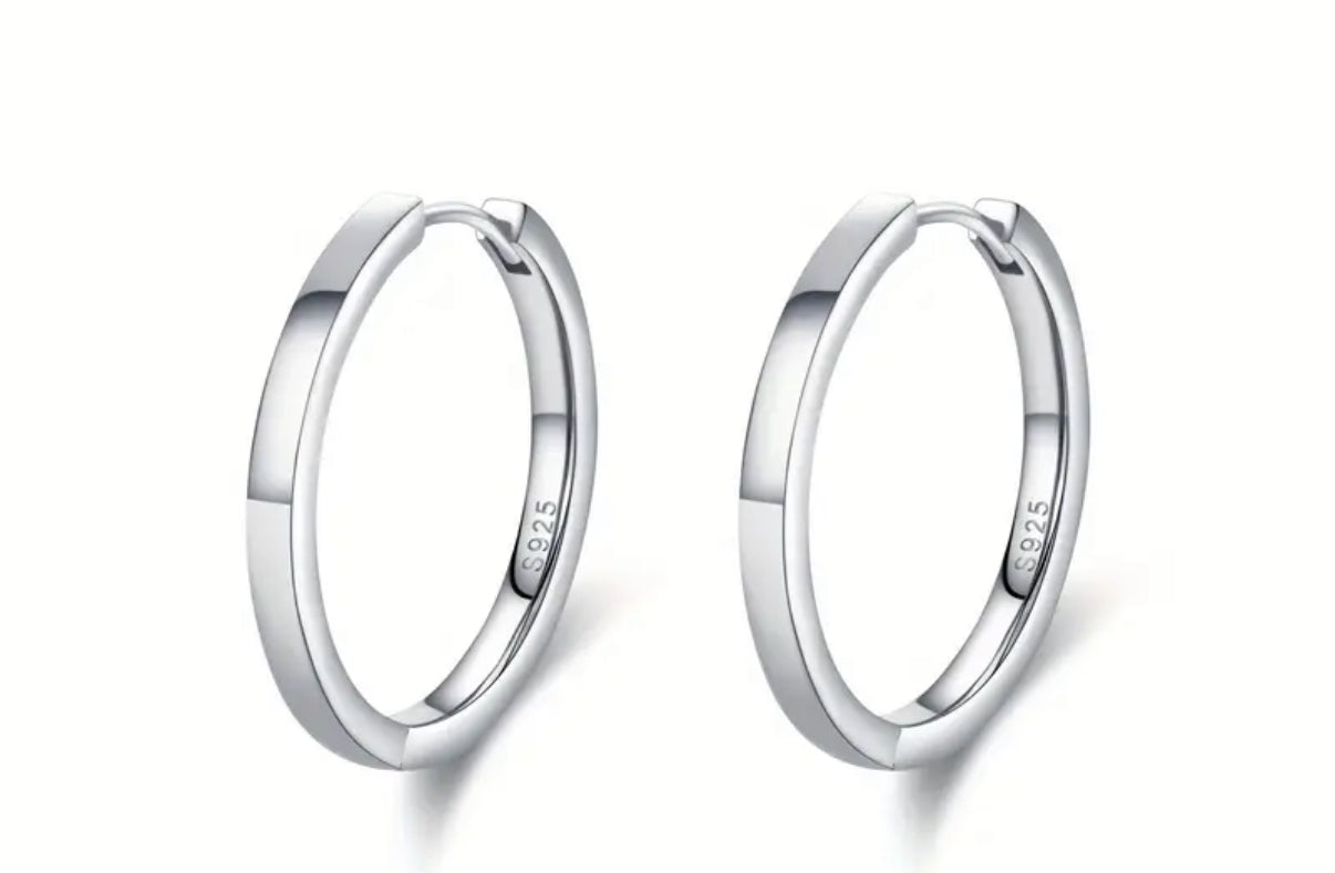Sterling Silver Jena Medium Classic Hoop Earrings