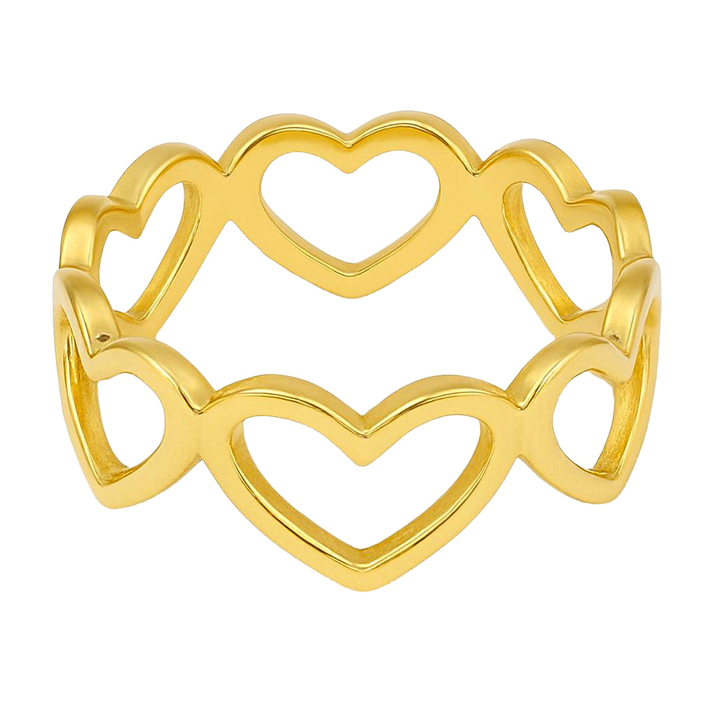Gold Plated Mimi Open Heart Band Ring