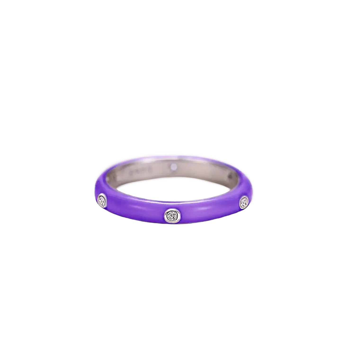 Purple Enamel Vivi Sparkle Ring