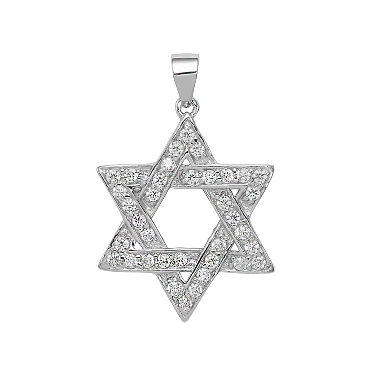 Sterling Silver Pave Star of David Pendant