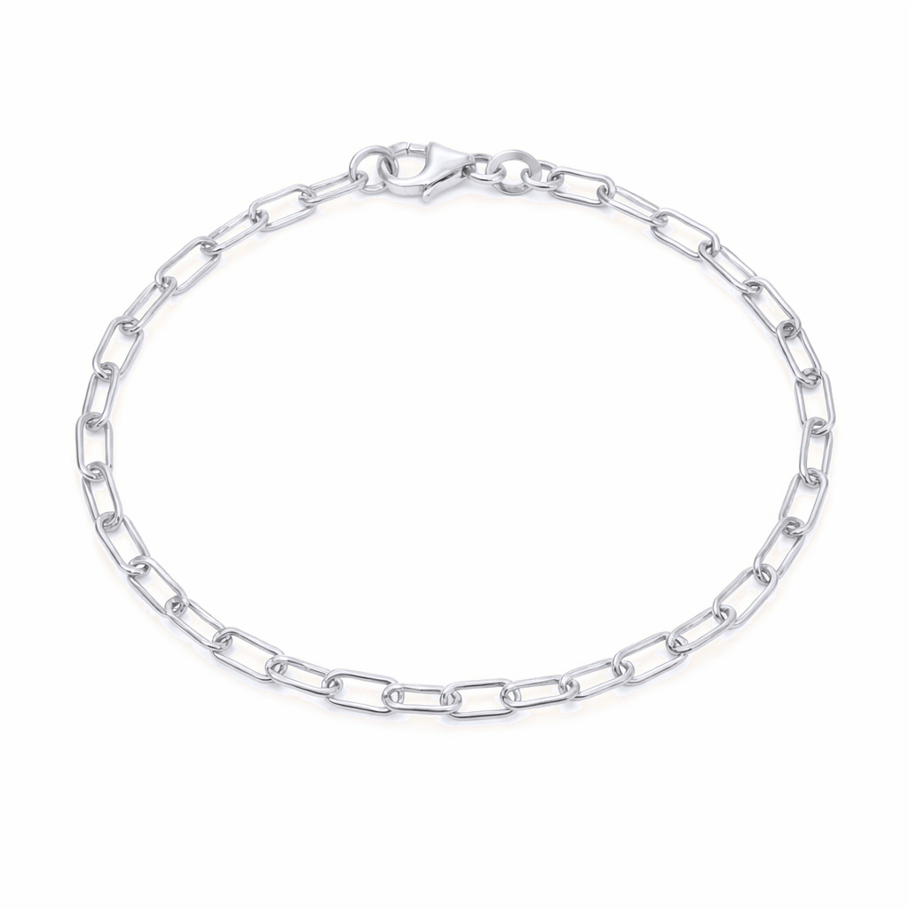 Sterling Silver Paperclip Chain Link Bracelet
