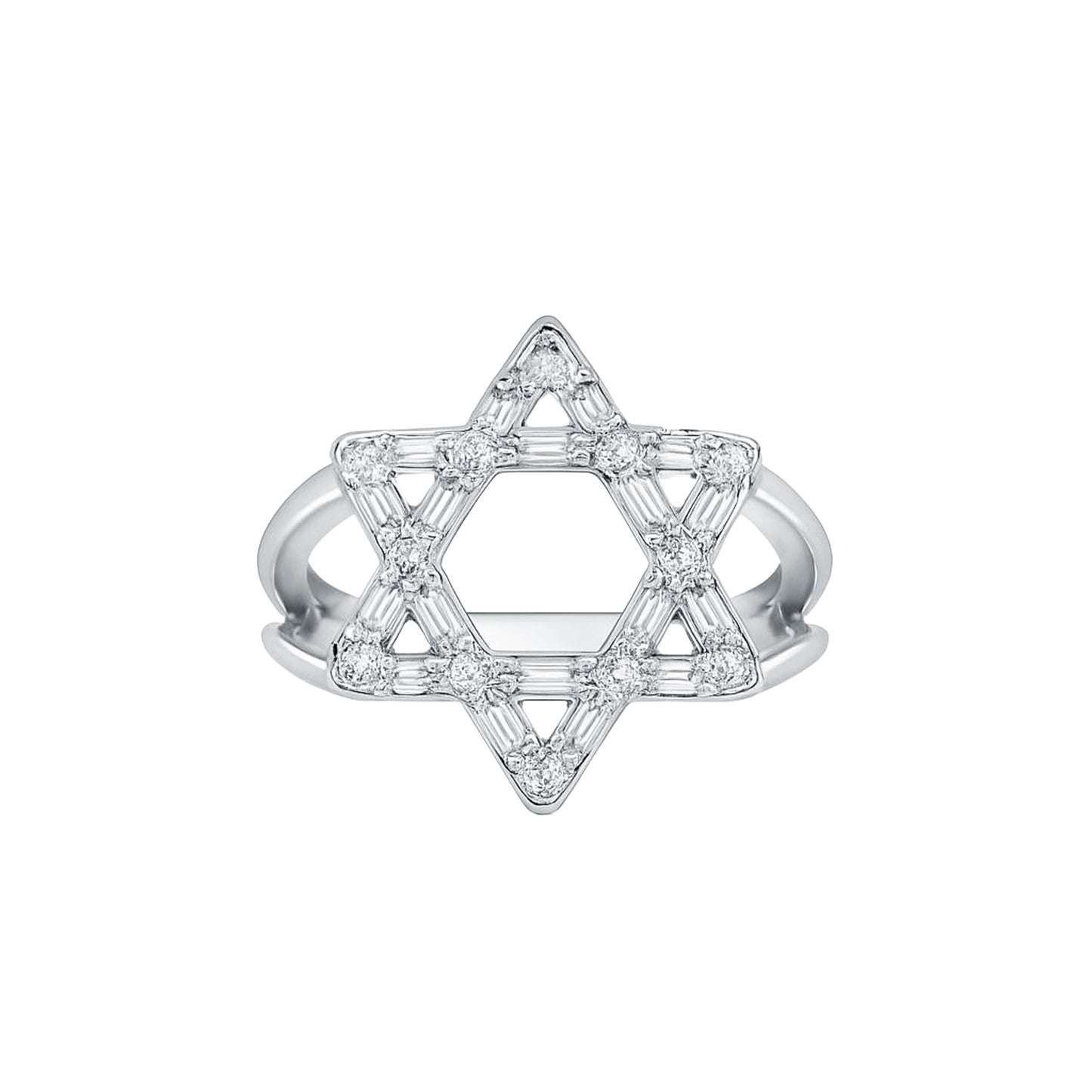 Sterling Silver Rachel Bezel Set Star of David Ring