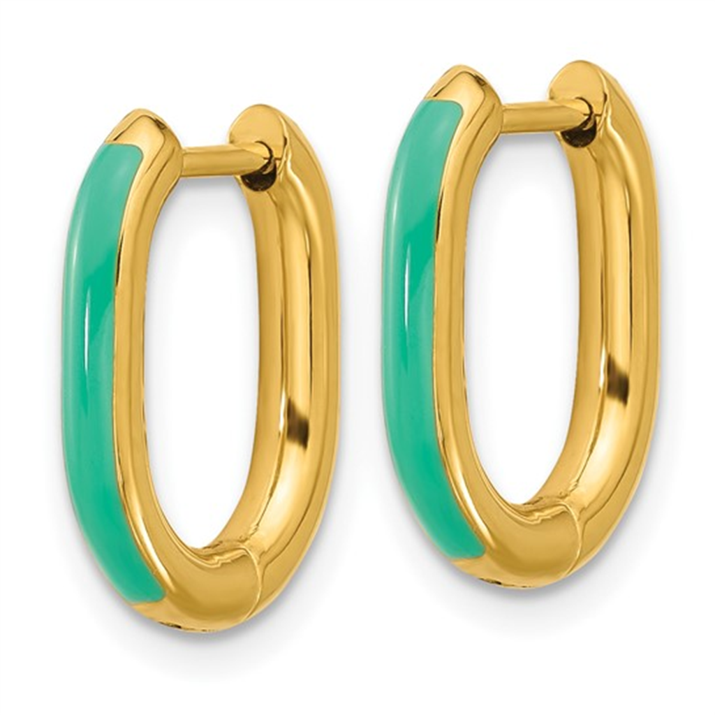 Kenna Enamel Oval Hoop Earrings