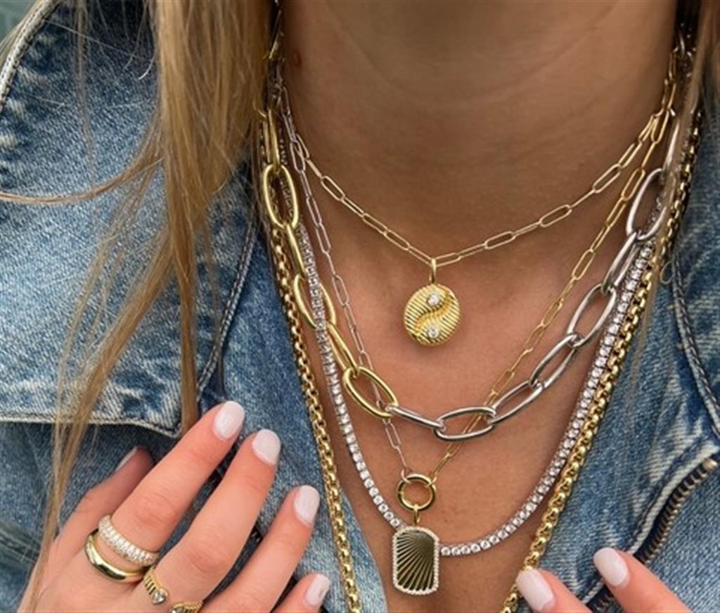 18K Vermeil Embossed Fluted Tag Charm