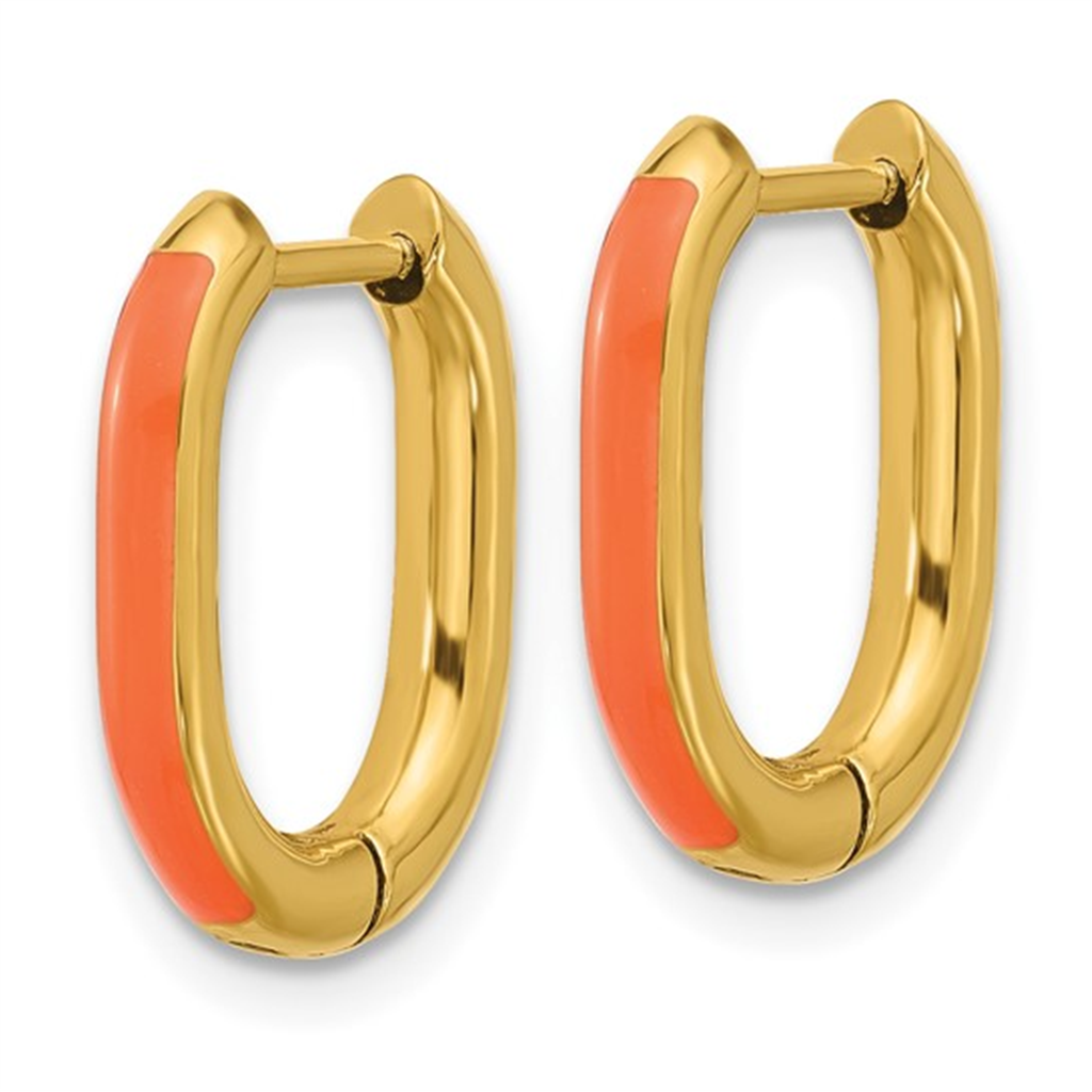 Kenna Enamel Oval Hoop Earrings