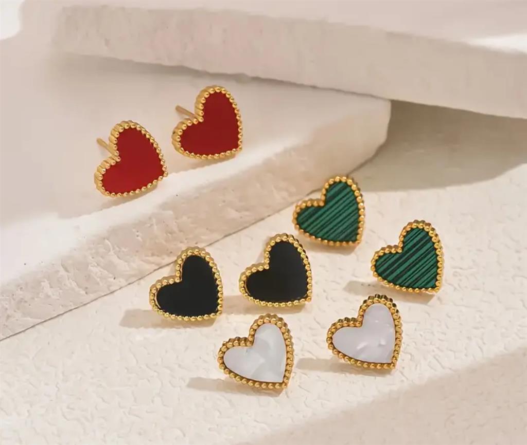 18K Vermeil Heart Stud Earrings