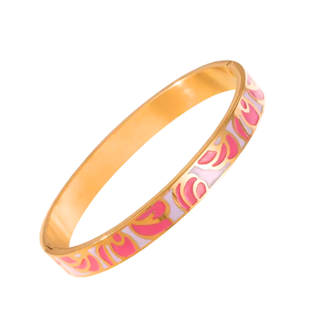 14K Vermeil Floral Bangle