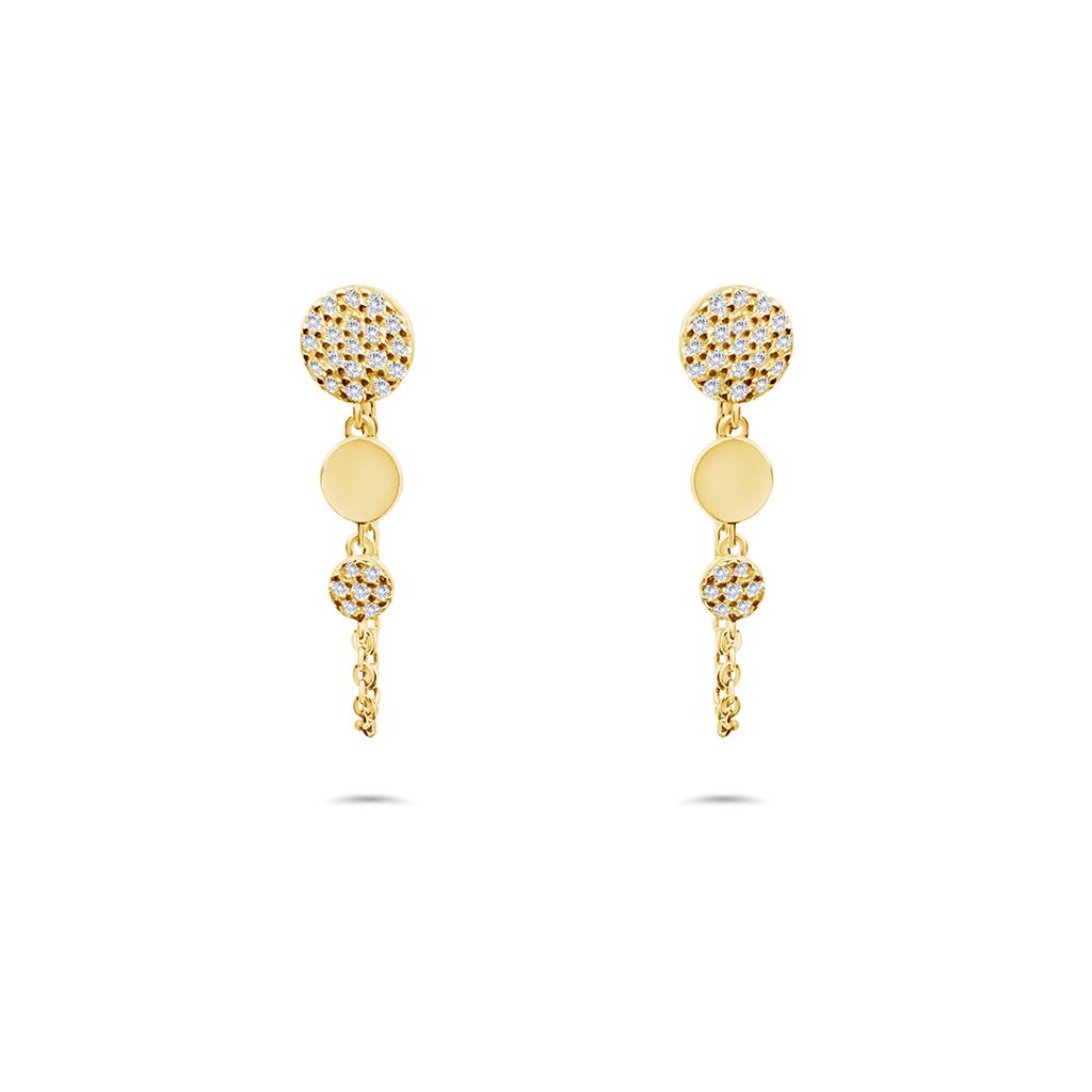 14K Vermeil Disc Dangle Earrings