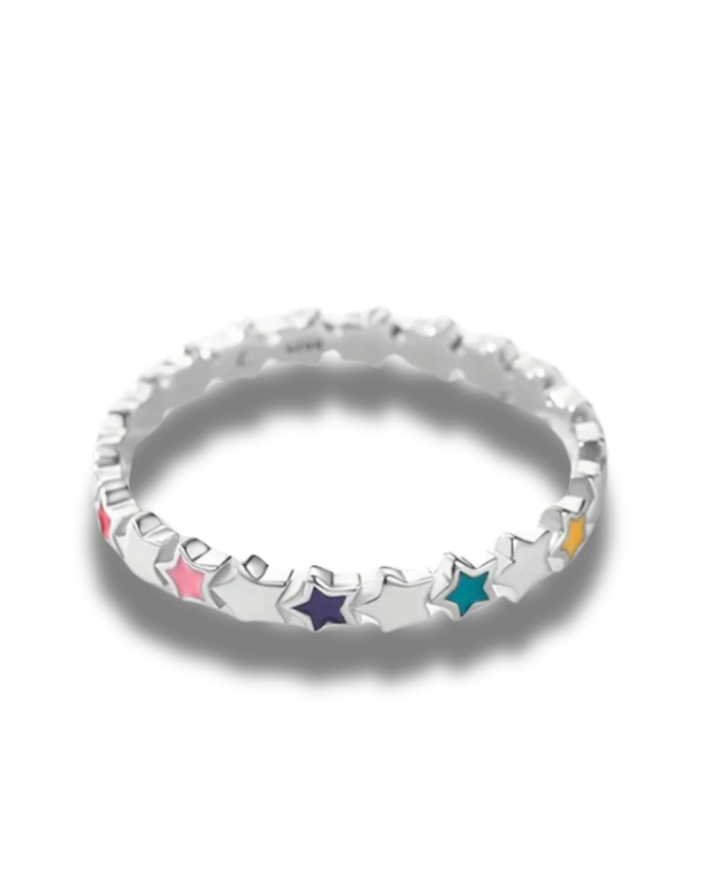 Sterling Silver Enamel Star Ring