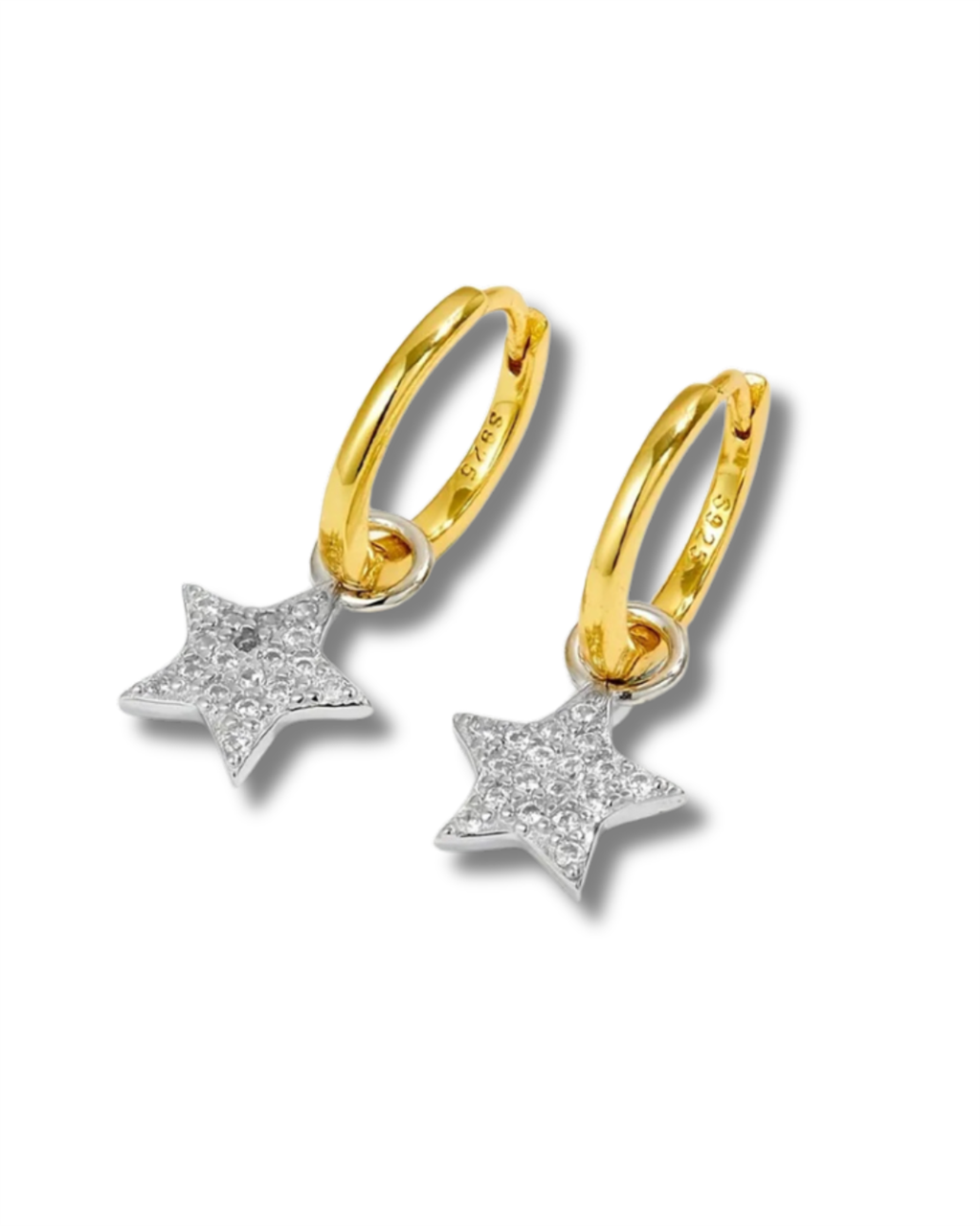 Sterling Silver & 14K Vermeil Star Drop Earrings