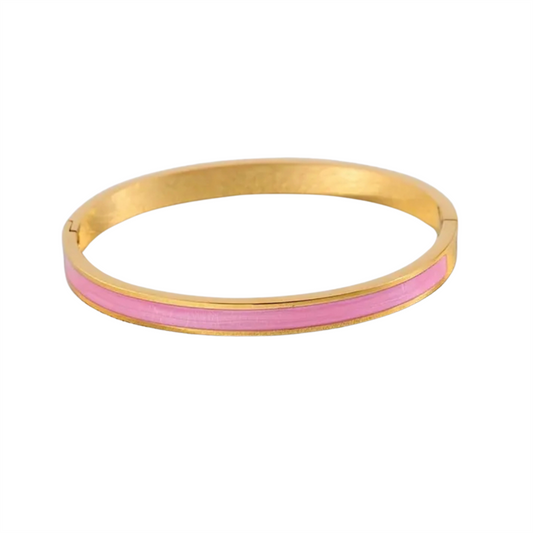 18K Vermeil Pink Shimmering Enamel Bangle