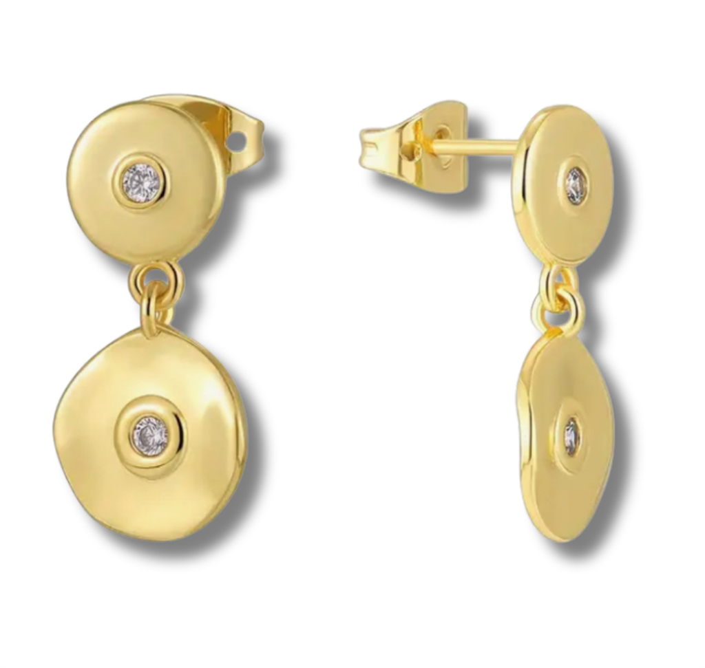 14K Vermeil Orbit Disc Earrings