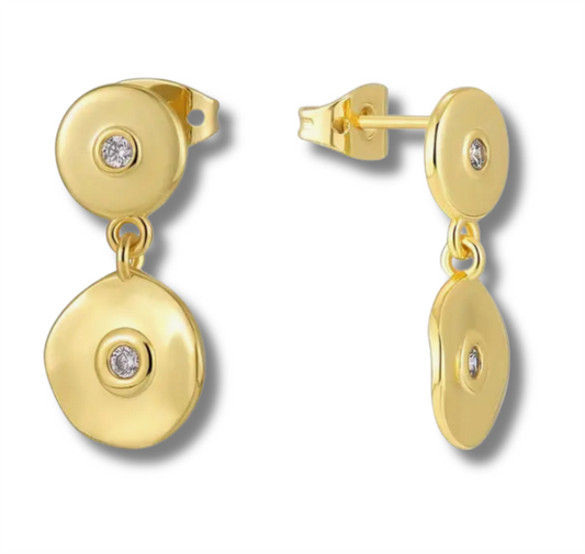 14K Vermeil Orbit Disc Earrings