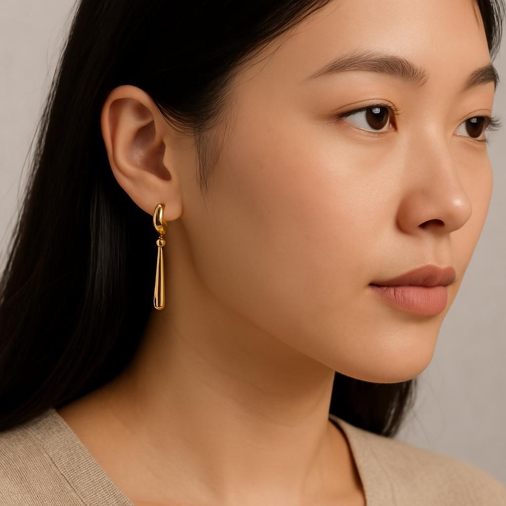 14K Vermeil Pin Drop Earrings
