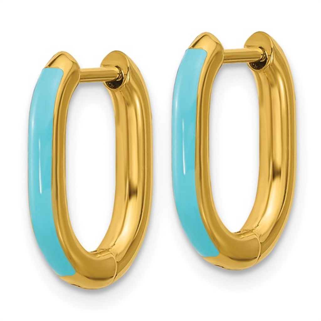Kenna Enamel Oval Hoop Earrings