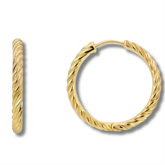 18K Gold Gretchen Twisted Hoop Earrings